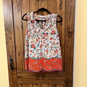 Floral sleeveless blouse